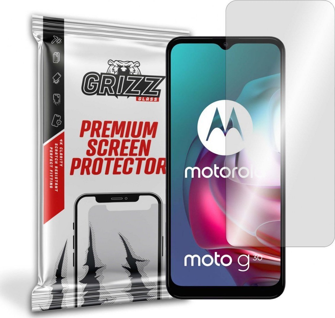 Xham mbrojtës hibrid GrizzGlass për Motorola Moto G30, transparencë e lartë, rezistent ndaj gërvishtjeve, transparent