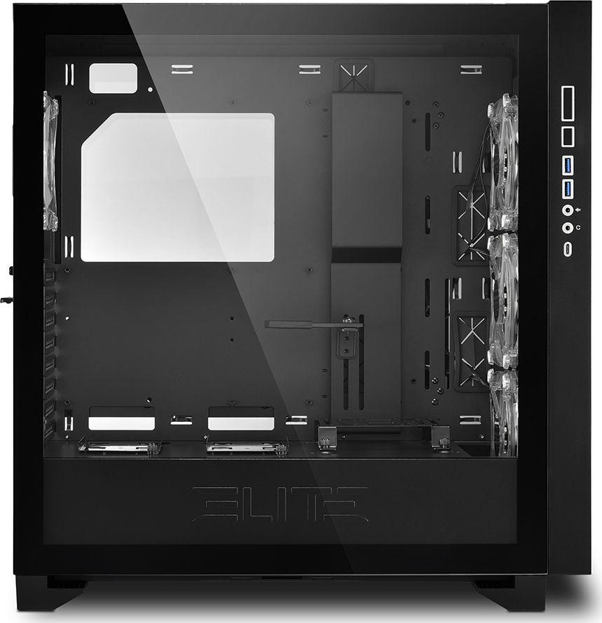 Kasë Sharkoon Elite Shark CA300H ARGB, e zezë, Full Tower