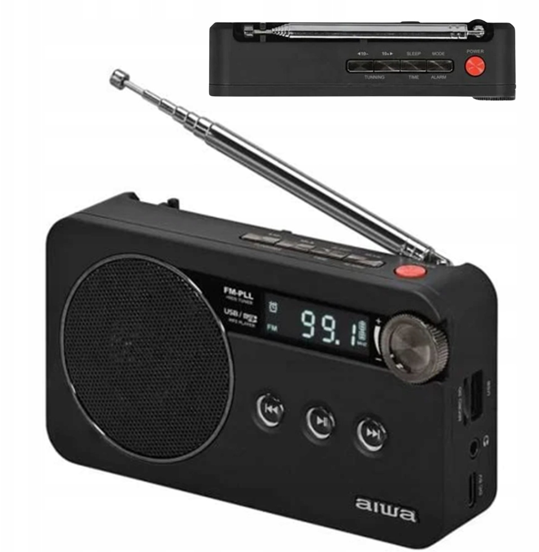 Radio digjitale Aiwa RS-77PLL, USB, Micro SD, e zezë