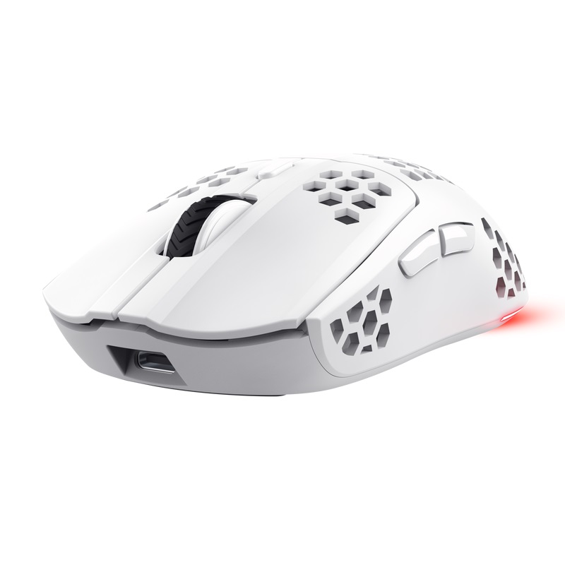 Maus Trust Gaming GXT 929W Helox, 4800 DPI, i bardhë