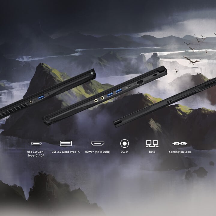 Лаптоп MSI Thin GF63 12VF-453XCZ Intel Core i5-12450H, 16GB DDR4, 512GB SSD, NVIDIA GeForce RTX 4060 8GB GDDR6, црн