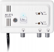 Përforcues antene Alcad AI-271, TV FM deri 698 MHz, 2 dalje, gri