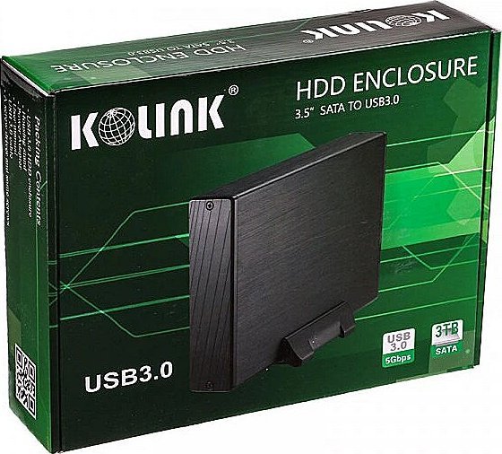 Kuti e jashtme për disk 3.5" Kolink, USB 3.0, SATA, e zezë