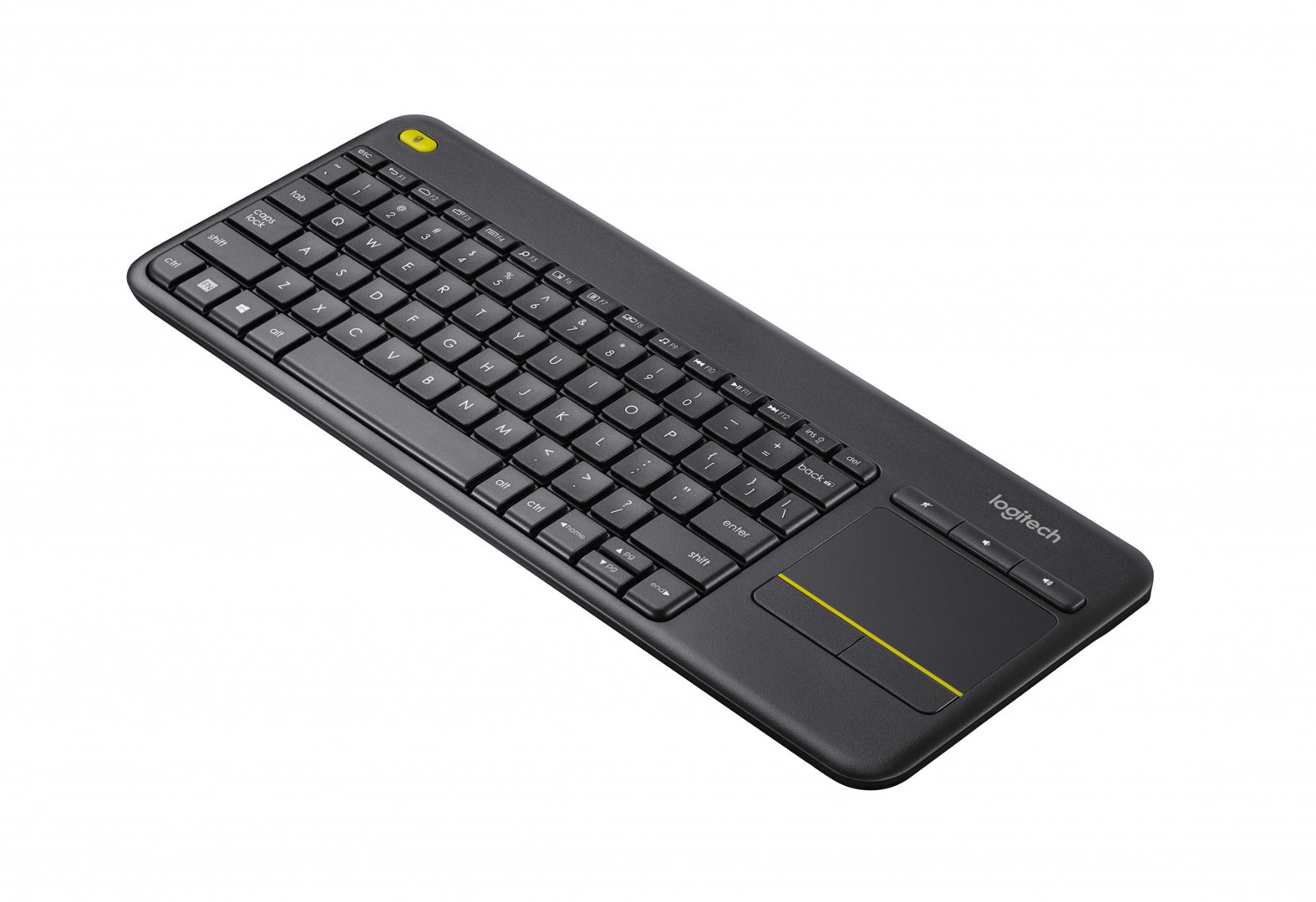 Тастатура со тачпад Logitech K400+, QWERTY, USB безжична, црна