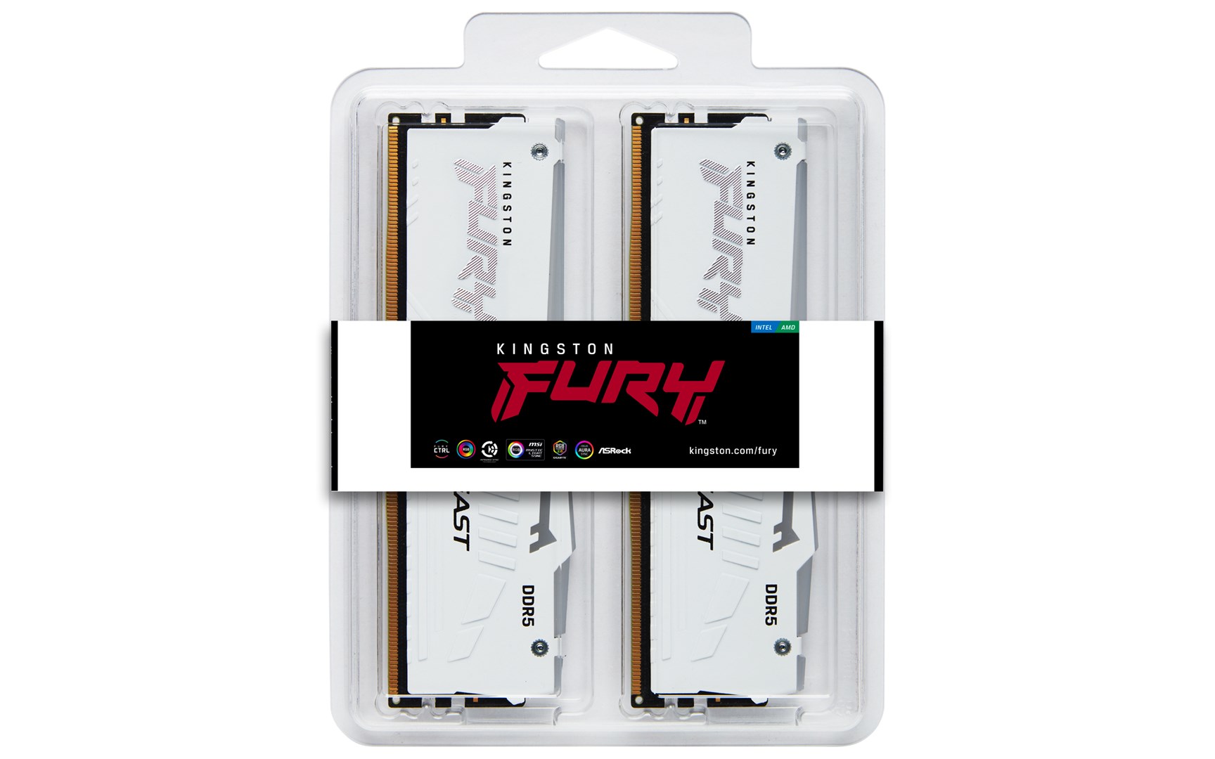 Memorie RAM Kingston FURY Beast 128GB 5600MT/s DDR5 CL40 DIMM (4 x 32 GB) RGB XMP