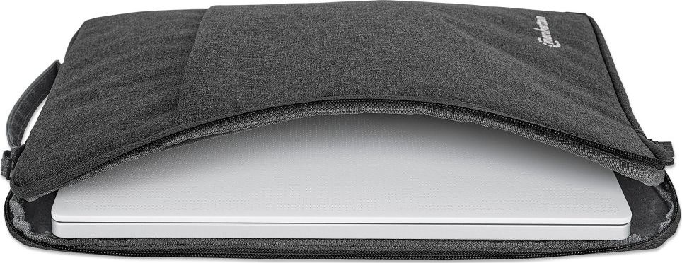 Çantë mbrojtëse për laptop Manhattan Seattle 15.6", xhep me zinxhir, gri