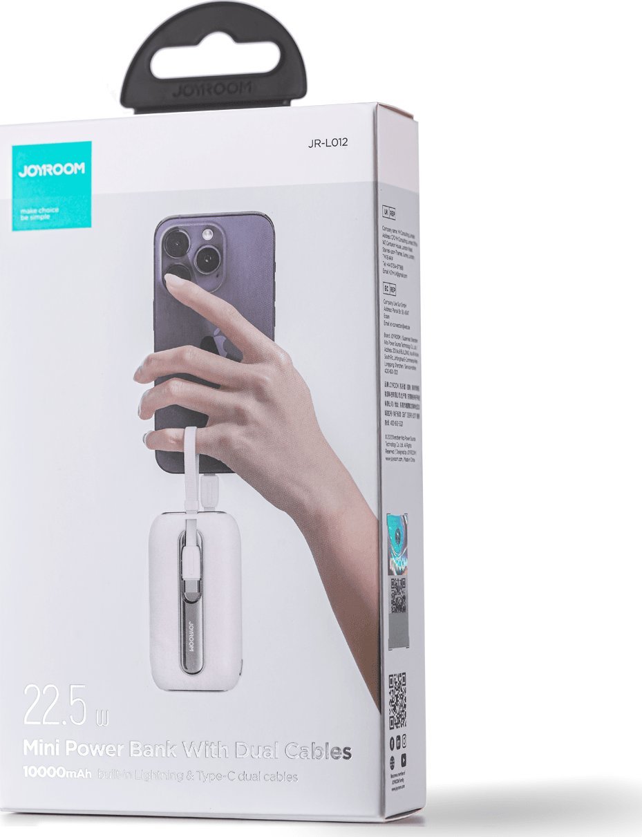 Powerbank Joyroom JR-L012, 10000mAh, 22.5W, e bardhë