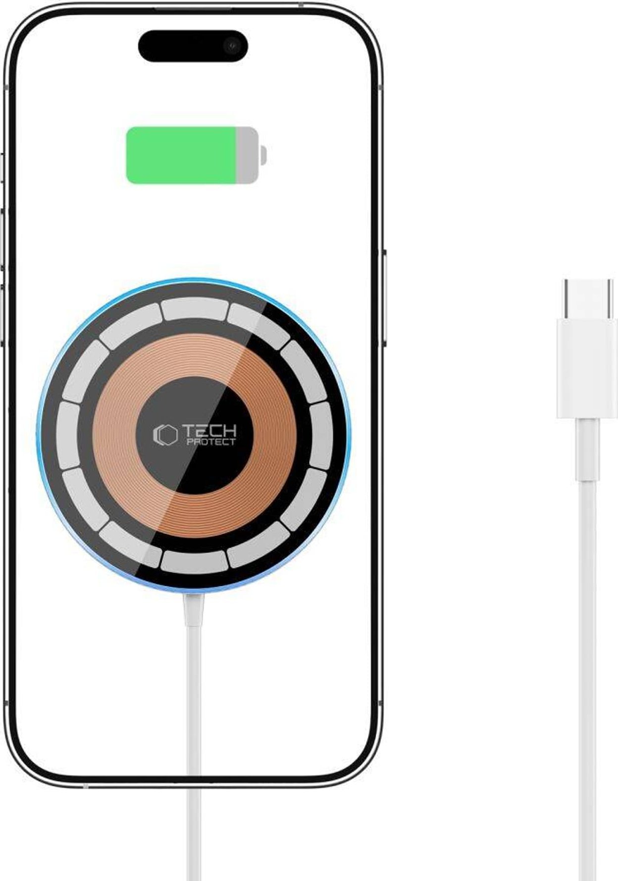 Безжичен полнач Tech-Protect QI15W-A30, MagSafe, 15W, сребрен