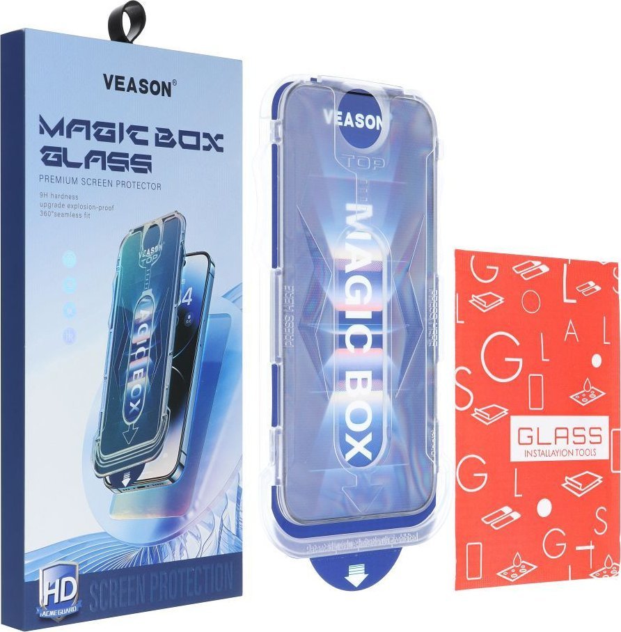 Заштитно стакло Veason 6D Pro за iPhone 14 Pro Max, лесна инсталација, црна рамка