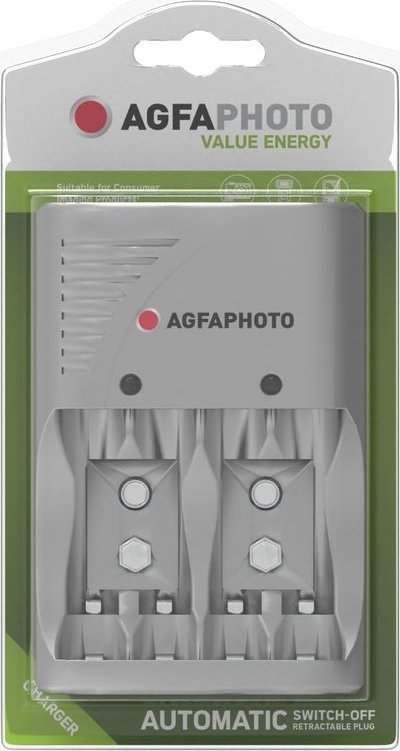 Karikues baterish AGFAPHOTO ACCUCharger Valore Energia, AA AAA 9V, me tregues LED