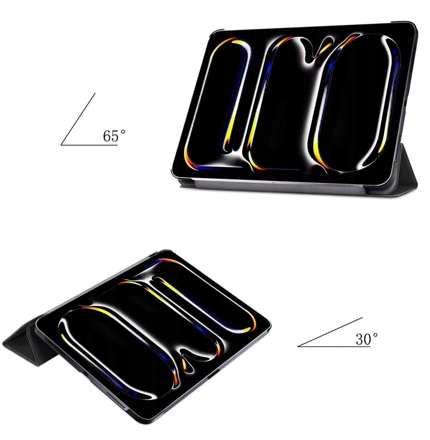 Mbulesë tablet STRADO për iPad Pro 11 Gen 5 2024, funksion smart, qëndrim i rregullueshëm, e zezë