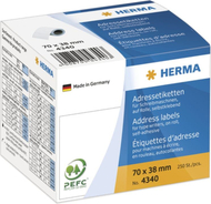 Etiketa vetëngjitëse HERMA 4340, 70 x 38 mm, 250 etiketa, të bardha