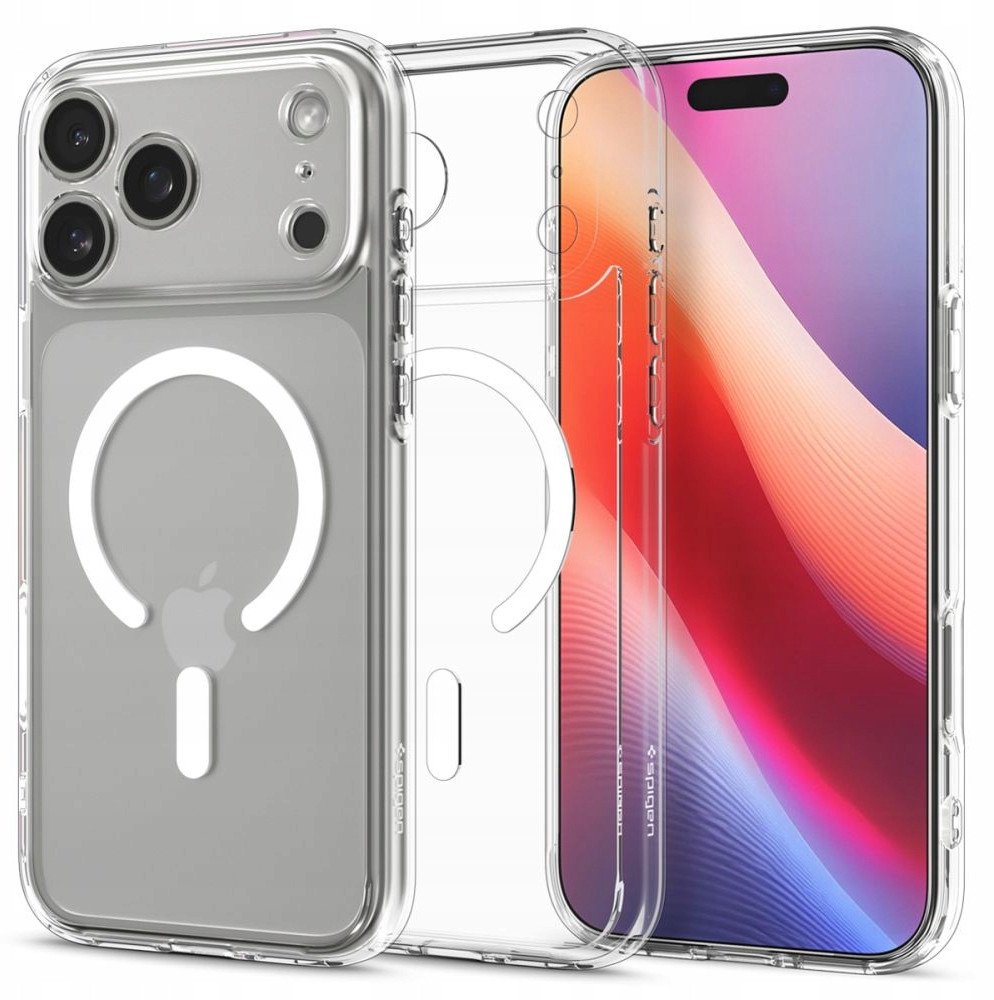 Mbrojtëse celulari Spigen Ultra Hybrid Magsafe për iPhone 17 Pro Max, transparente/bardhë Mbrojtëse celulari Spigen Ultra Hybrid Magsafe për iPhone 17 Pro Max, transparente/bardhë