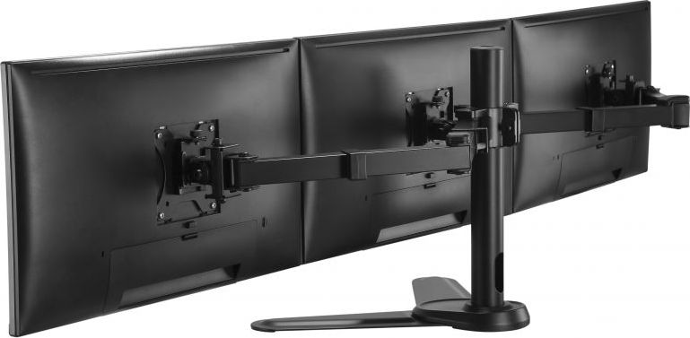 Stativ tavoline për monitorë 650125, për 3 monitorë 17"-27", gas spring, i zi