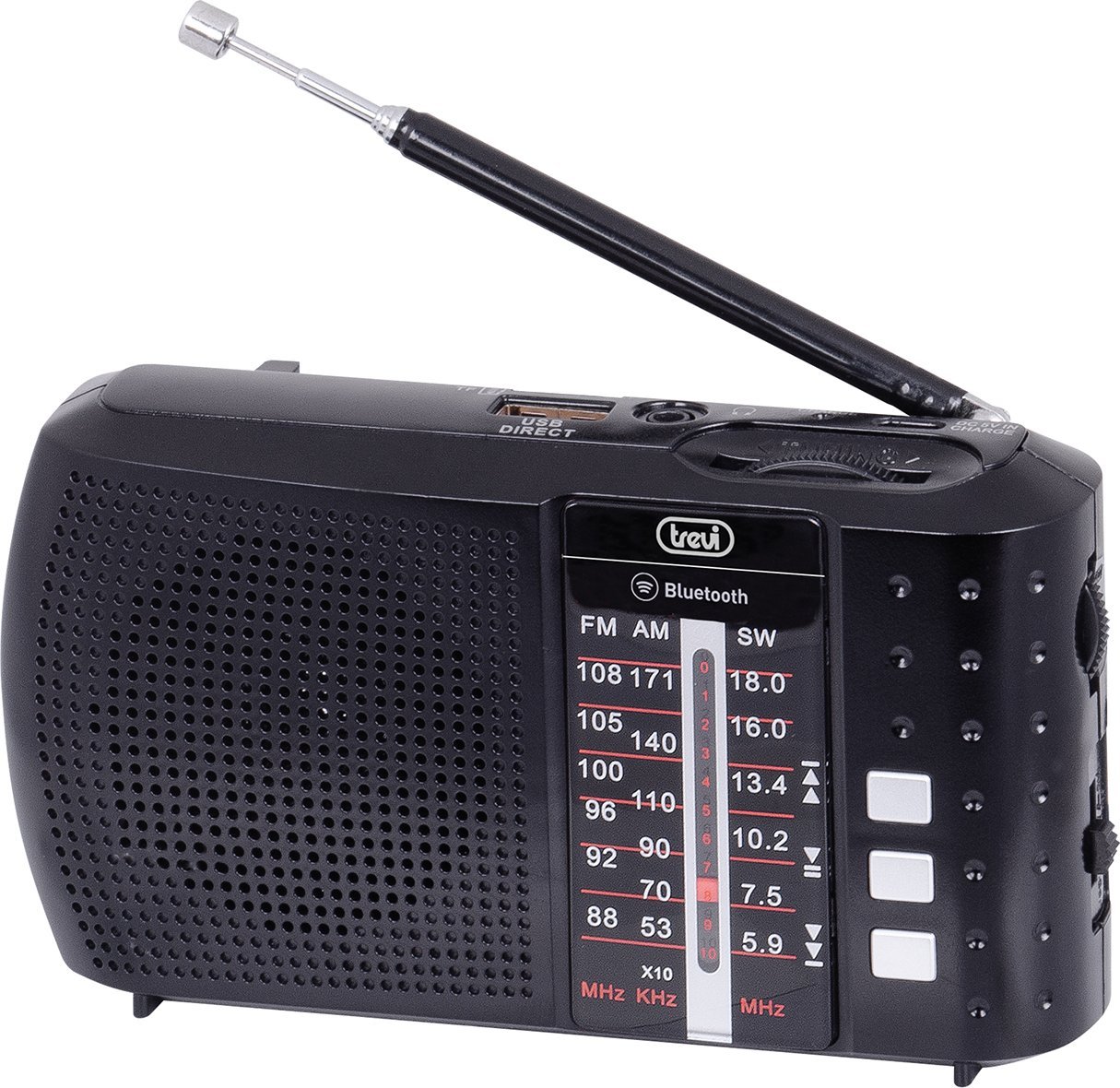 Radio portative Trevi RA7F20 BT SD, 3 banda, Bluetooth, e zezë