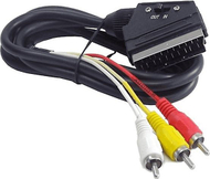 Kabllo Gembird Scart - x3 RCA (Cinch) (CCV519001), 1.8m, e zezë
