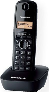Telefon fiks pa tela Panasonic KX-TG1611FXH, DECT, ekran me ndriçim, i zi