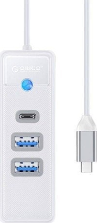 HUB USB Orico PWC2U C3, USB C në 2x USB A 3.0, 5 Gbps, i bardhë