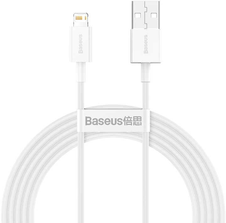 Kabllo BASEUS Superior Series USB-A - Lightning, 2.4A, 2m, e bardhë
