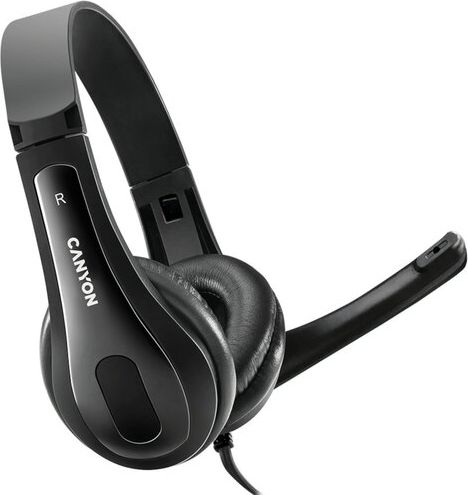 Kufje Canyon CHSU-1 CNS-CHSU1B, me kabllo USB A, on ear, të zeza