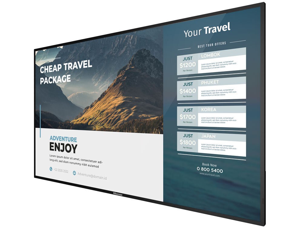 Монитор Hisense 86B4E30T signage, 86", 3840 x 2160, i zi
