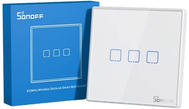 [OUTLET] Ndërprerës Sonoff T2EU3C-RF wireless 433MH (3-kanale)