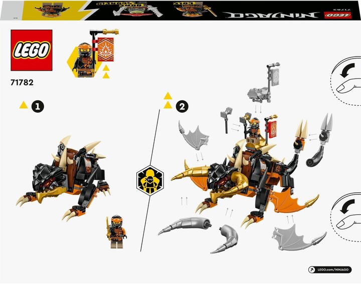 Set LEGO® NINJAGO® 71782 Cole's Earth Dragon EVO, 285 pjesë