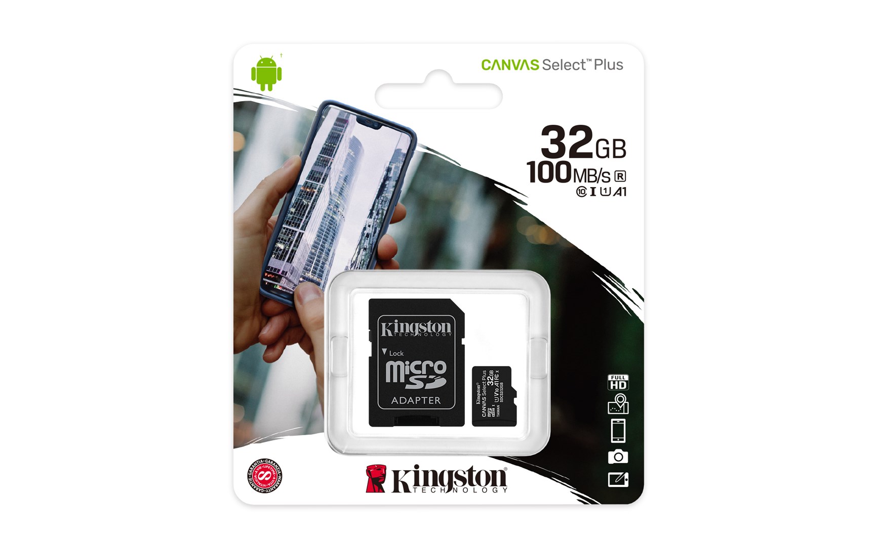 Kartë memorie Kingston Canvas Select Plus, 32GB, microSDHC, 100MB/s