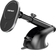 Mbajtës telefoni për makinë AMiO 03771, magnetik, karikim pa tela 15W, i zi