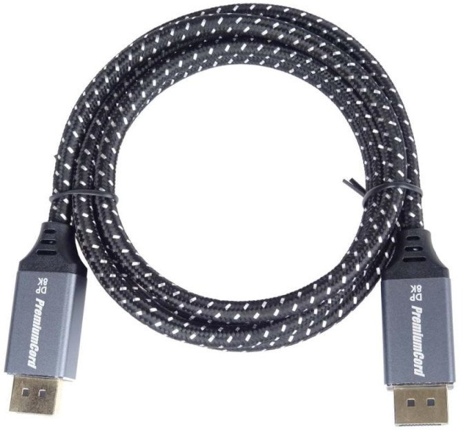 Kabllo DisplayPort PremiumCord 1.4, 8K, 5m, zi bardhë