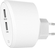 Karikues muri Xqisit Wall Charger 2.4A, Dual USB QC 3.0, i bardhë