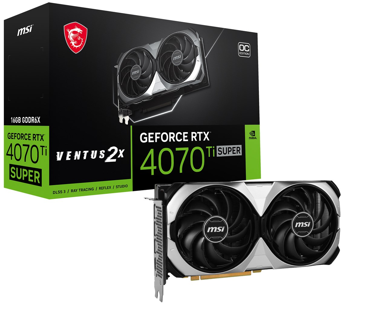 Kartë grafike MSI VENTUS NVIDIA GeForce RTX 4070 Ti SUPER, OC, 16 GB GDDR6X