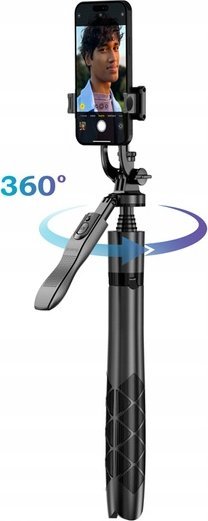 Selfie tripod Crong SelfieGo Ultra, Bluetooth, alumin, i zi