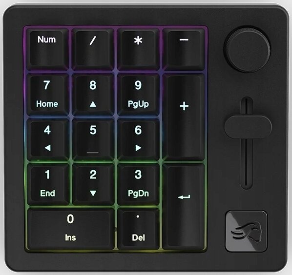 Slider numerik Glorious GMMK, alumini CNC, për GMMK Wireless Numpad, i zi Slate