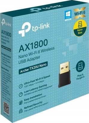 Adapter Wi Fi TP Link Archer AX1800 Nano, USB, Wi Fi 6 1800 Mbit/s, i zi