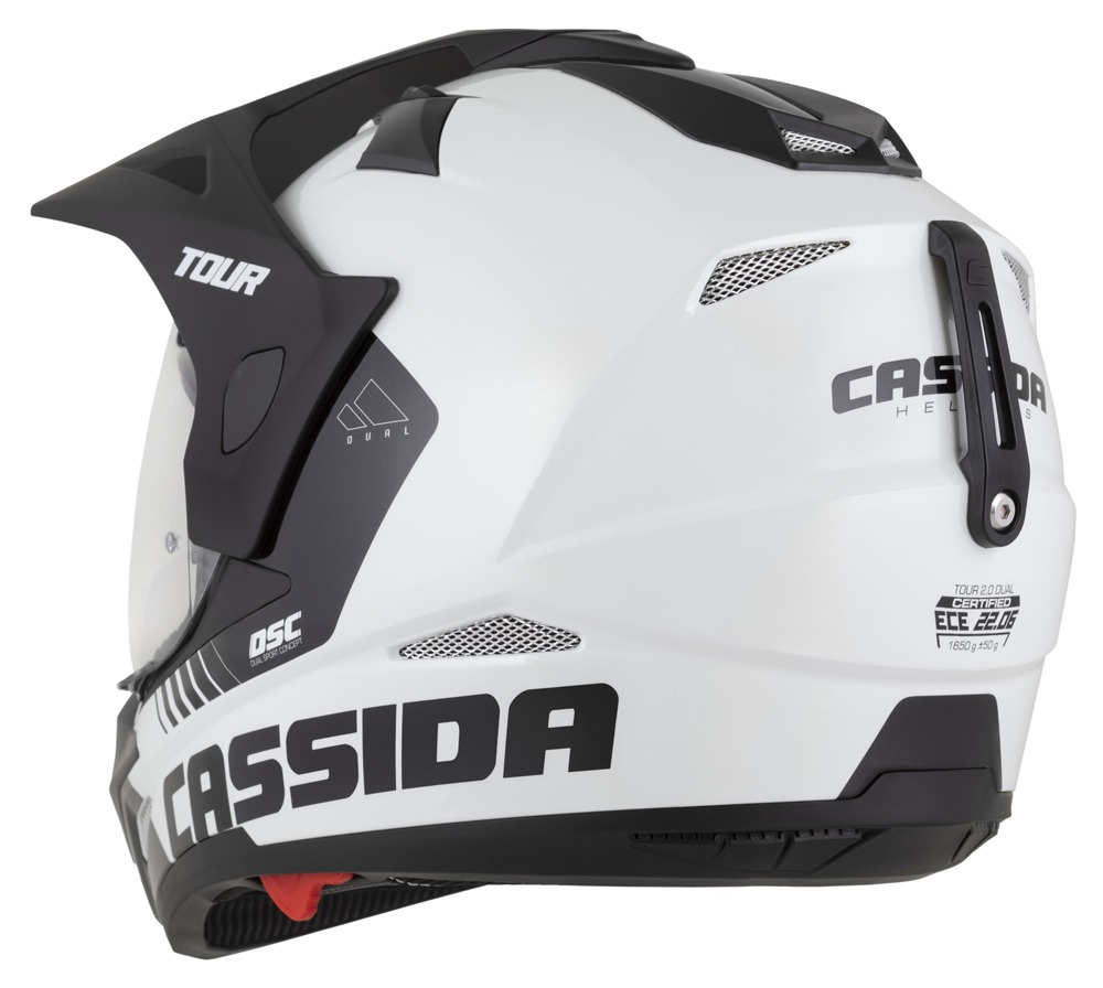 Helmetë moto CASSIDA Tour 2.0 Dual, ECE 22.06, Pinlock ready, e bardhë e zezë