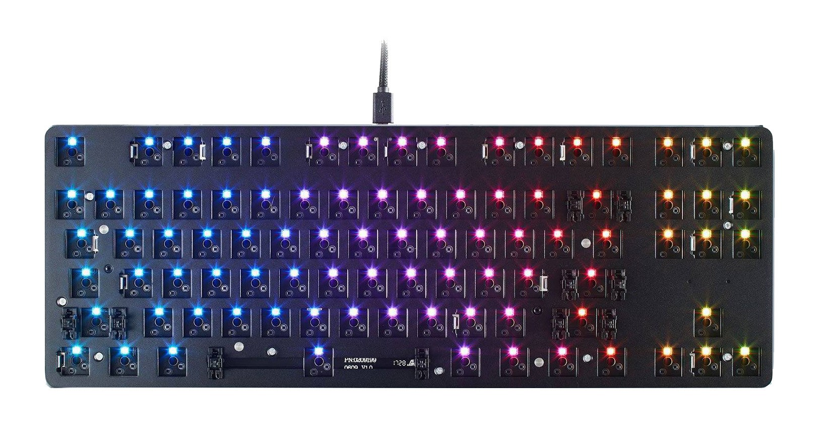 Tastierë mekanike Glorious GMMK TKL Barebone, ANSI, RGB, e zezë
