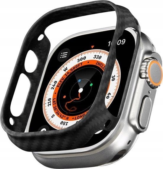 Mbulesë PITAKA Air Case për Apple Watch Ultra 49mm, fibra aramid, e hollë, e zezë gri