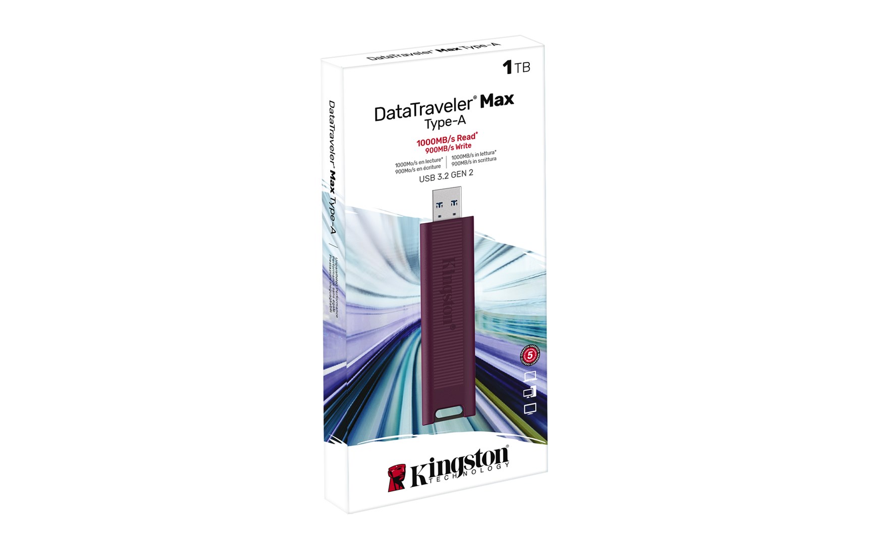 USB Kingston DataTraveler Max - 1TB, i kuq