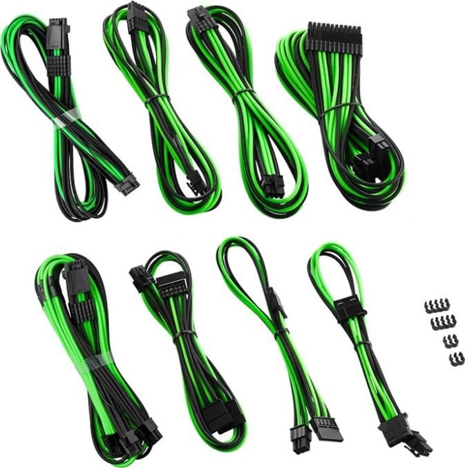 Set kabllosh Cablemod PRO ModMesh RT 12VHPWR Dual, për ASUS Seasonic Phanteks, black light green
