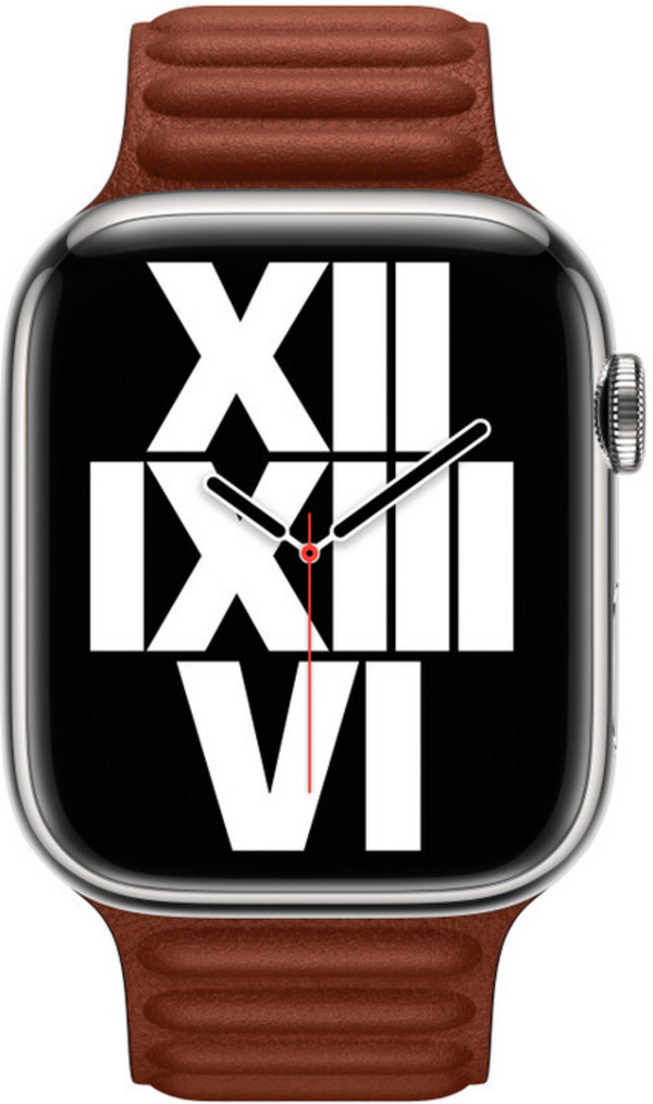 Apple Watch 45mm Band, Umber Leather Link - S/M