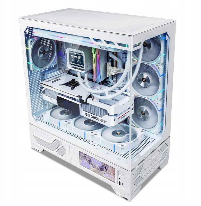 Kuti kompjuteri Valkyrie VK03 LCD, ATX, panel LCD, e bardhë