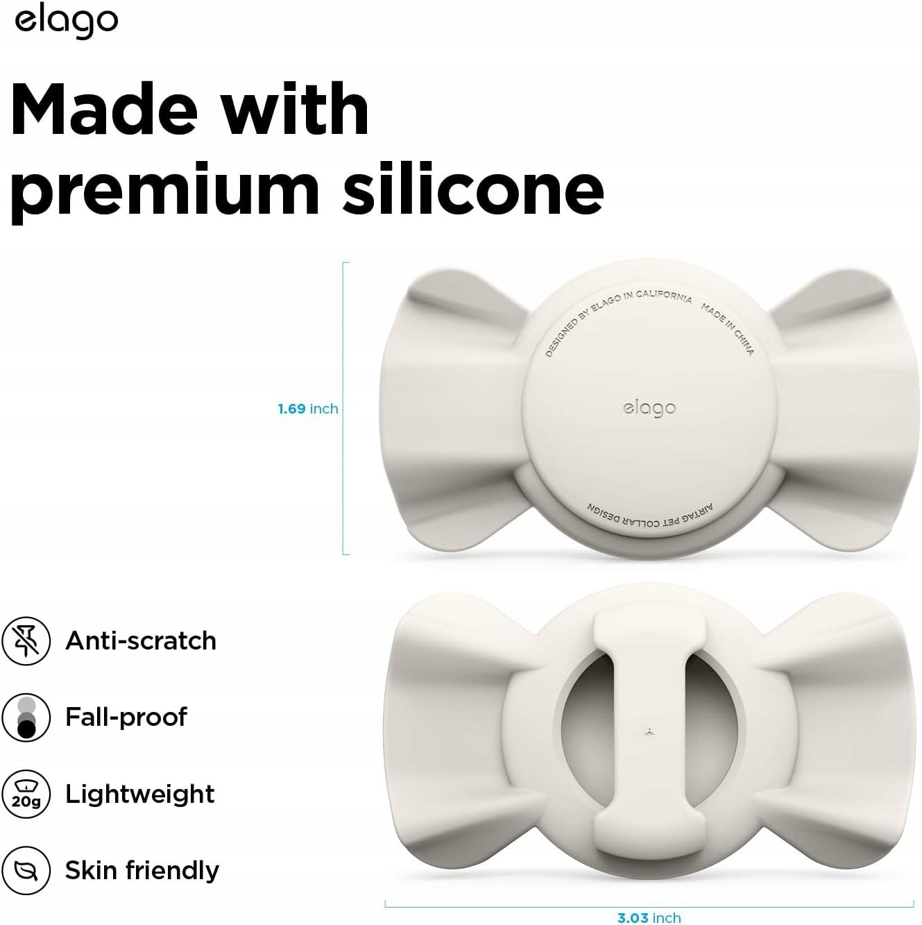 Mbajtëse Elago Airtag Pet Collar Ribbon, për Apple AirTag, për qafore kafshësh, rozë