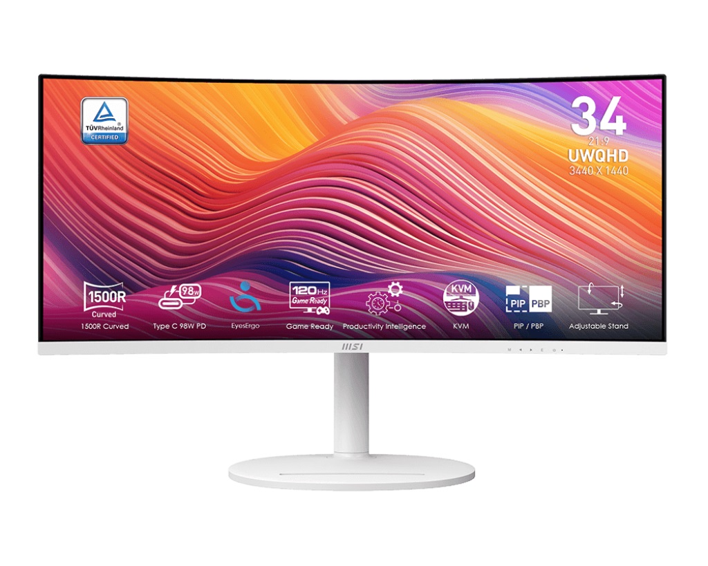 Monitor MSI Modern MD342CQPW, 34", WQHD, i bardhë