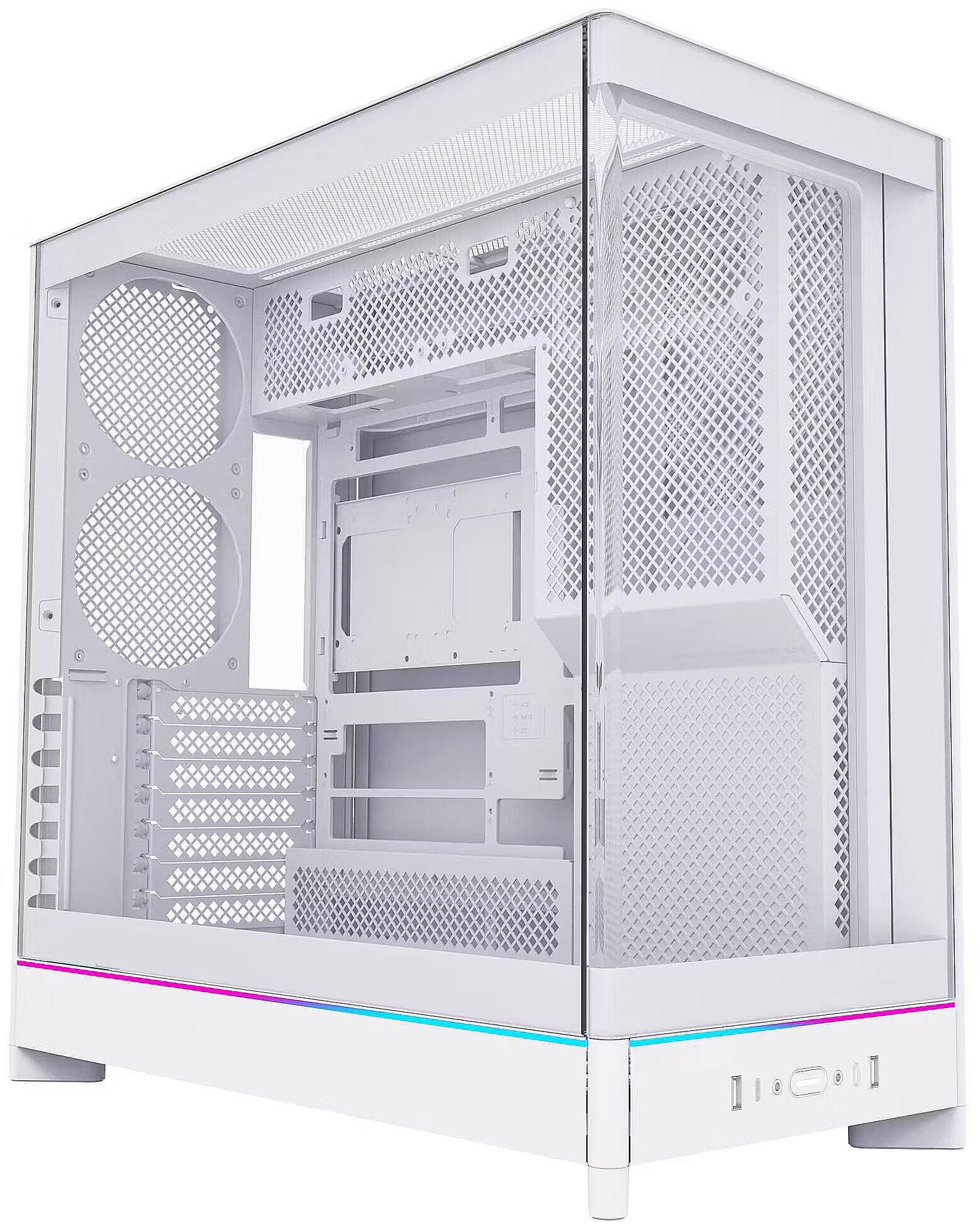 Kuti PC Montech HS02, Mid Tower, panel xhami i temperuar, e bardhë