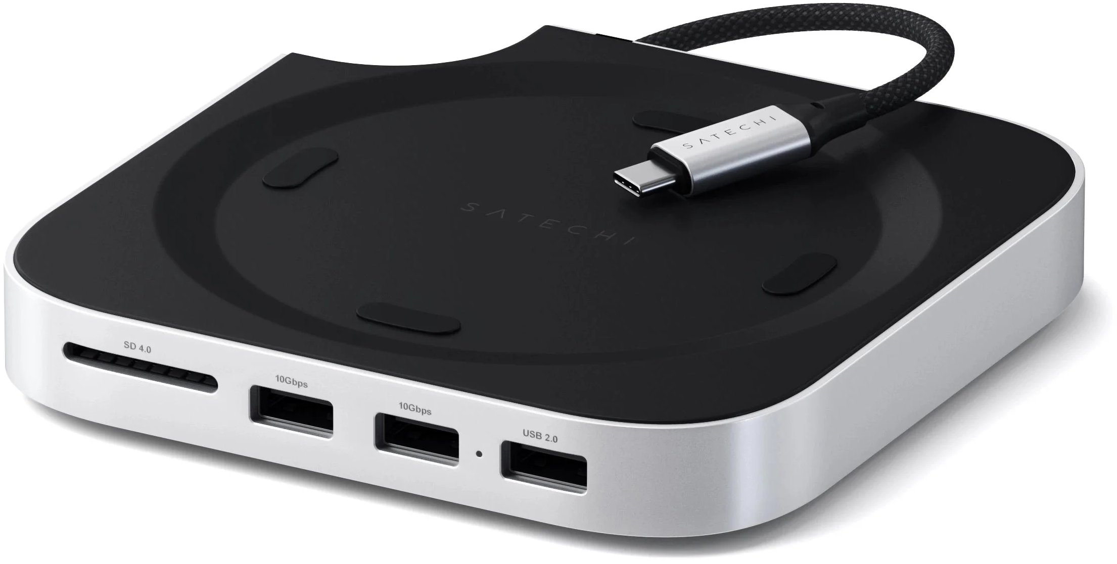 Докинг станица Satechi за Mac Mini 2024, USB C HUB, SSD NVMe, сребрена