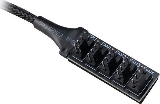 Splitter për ftohës Akasa FLEXA FP5H PWM, 5 porta, 12V 2A, i zi