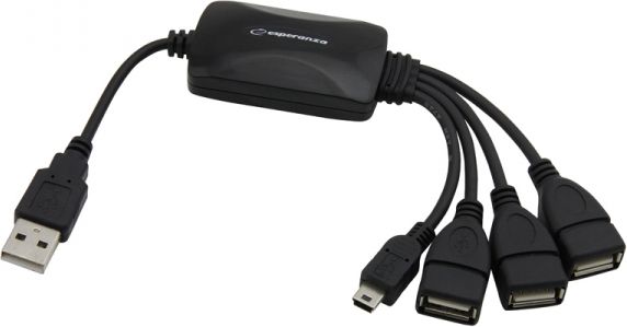 USB Hub Esperanza EA-158, 1x microUSB, 3x USB-A 2.0