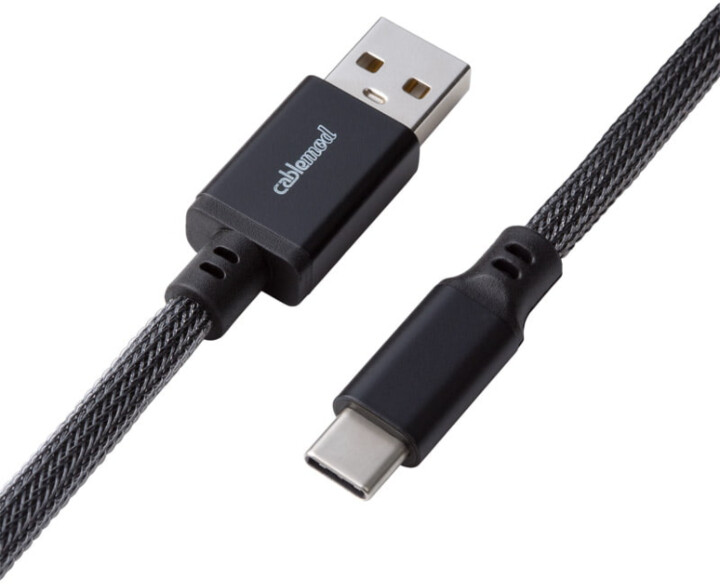 Кабел CableMod Classic Coiled Cable, USB-C/USB-A, 1,5m, Carbon Grey