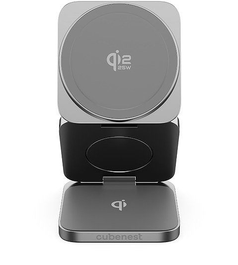 Karikues wireless CubeNest Qi2.2 SQ312 Ultra, 3 në 1, 35W, gri